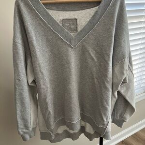Aerie Heather Gray V-Neck Sweatshirt
